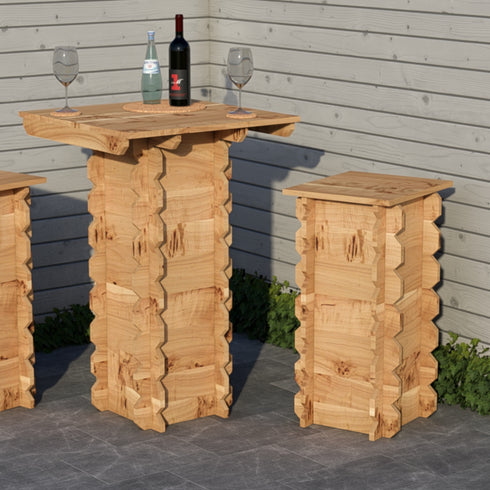Wooden Interlock Bar Stools