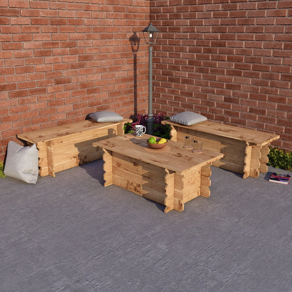 Wooden Interlock Bench Set