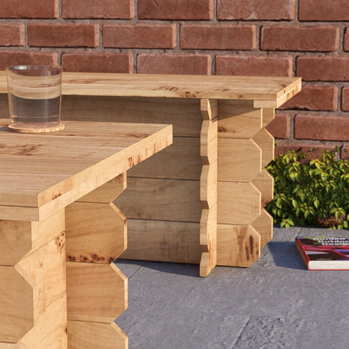 Wooden Interlock Bench Set