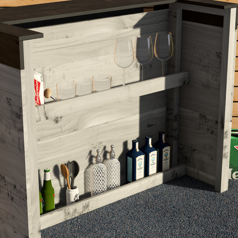 Rustic Wooden Garden Bar