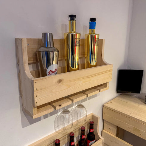 Rustic Wooden Drinks Rack Bars For You